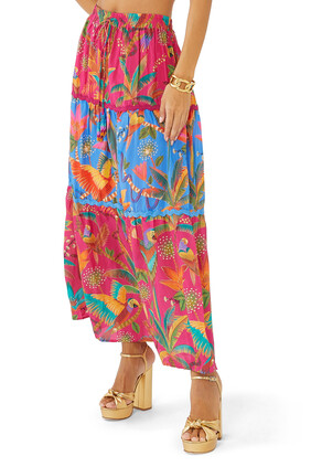 Macaw Party Mix Maxi Skirt